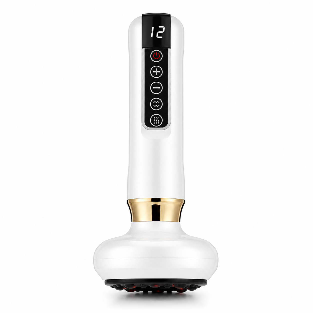 Electric Cupping Massager with Infrared Heat, 12 Suction Levels, Scraping Function & Rechargeable Cordless Design White