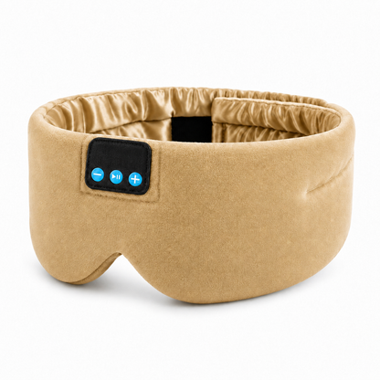 Bluetooth Sleep Mask | Silk Wireless Music Eye Mask with HD Audio, Light Blocking & 12h Battery Gold
