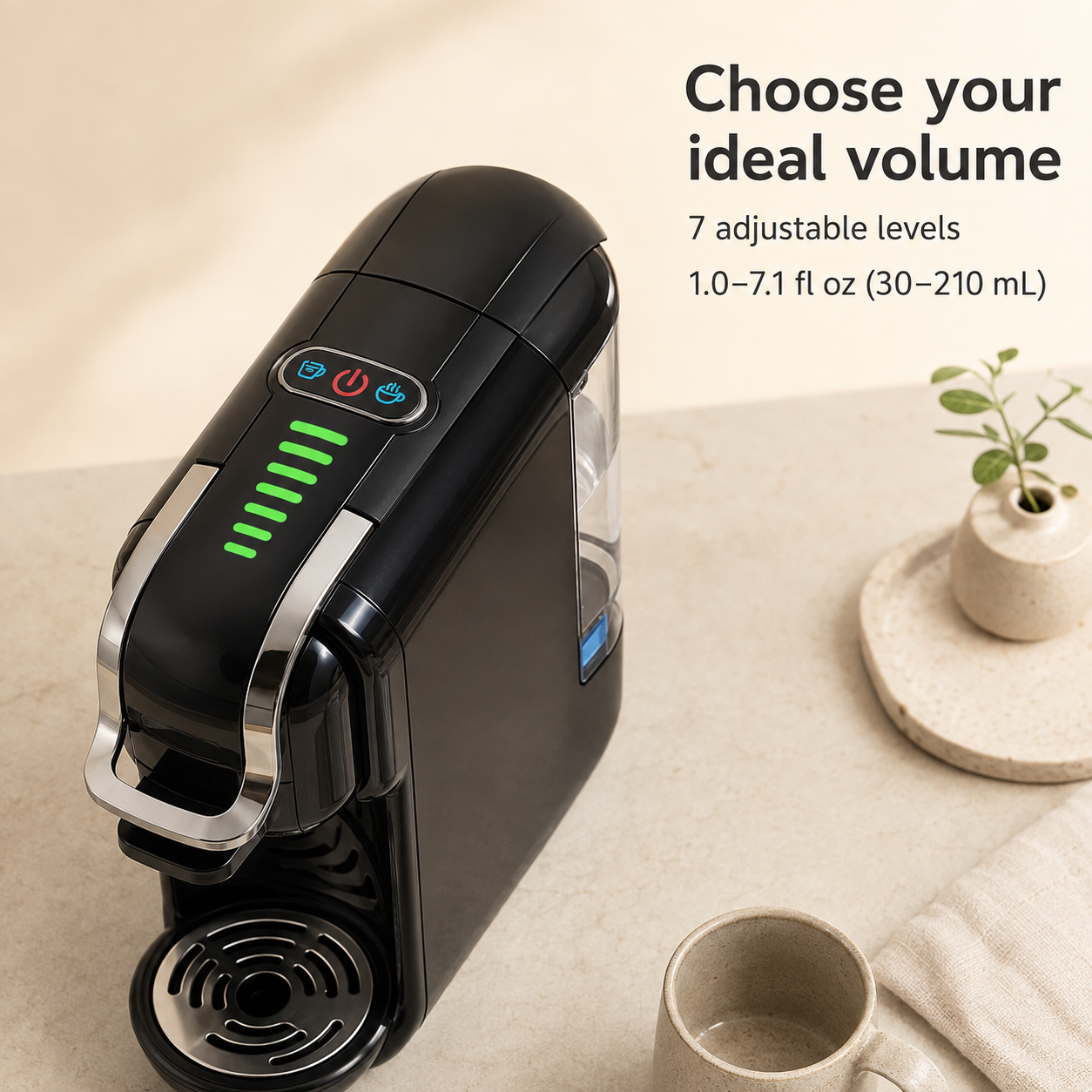 5-in-1 Capsule Coffee Machine | Compatible with Nespresso Original, K-Cup, Dolce Gusto and ESE Pods, Ground Coffee, 20-Bar Hot/Cold