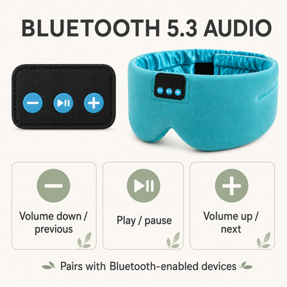 Bluetooth Sleep Mask | Silk Wireless Music Eye Mask with HD Audio, Light Blocking & 12h Battery
