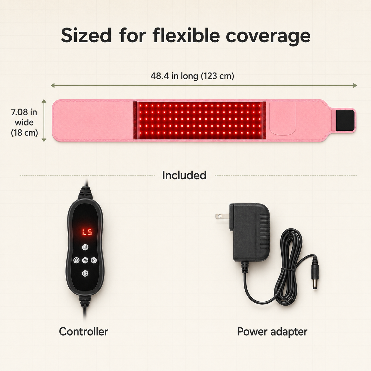660nm and 850nm Red Light Belt | High-Output Infrared LED Wrap with 4 Modes, 15–30 Minute Timer & Flexible Body Fit