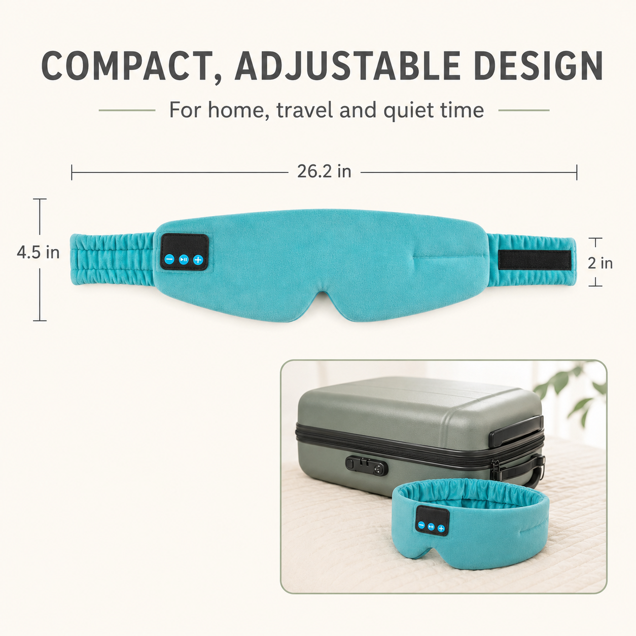 Bluetooth Sleep Mask | Silk Wireless Music Eye Mask with HD Audio, Light Blocking & 12h Battery