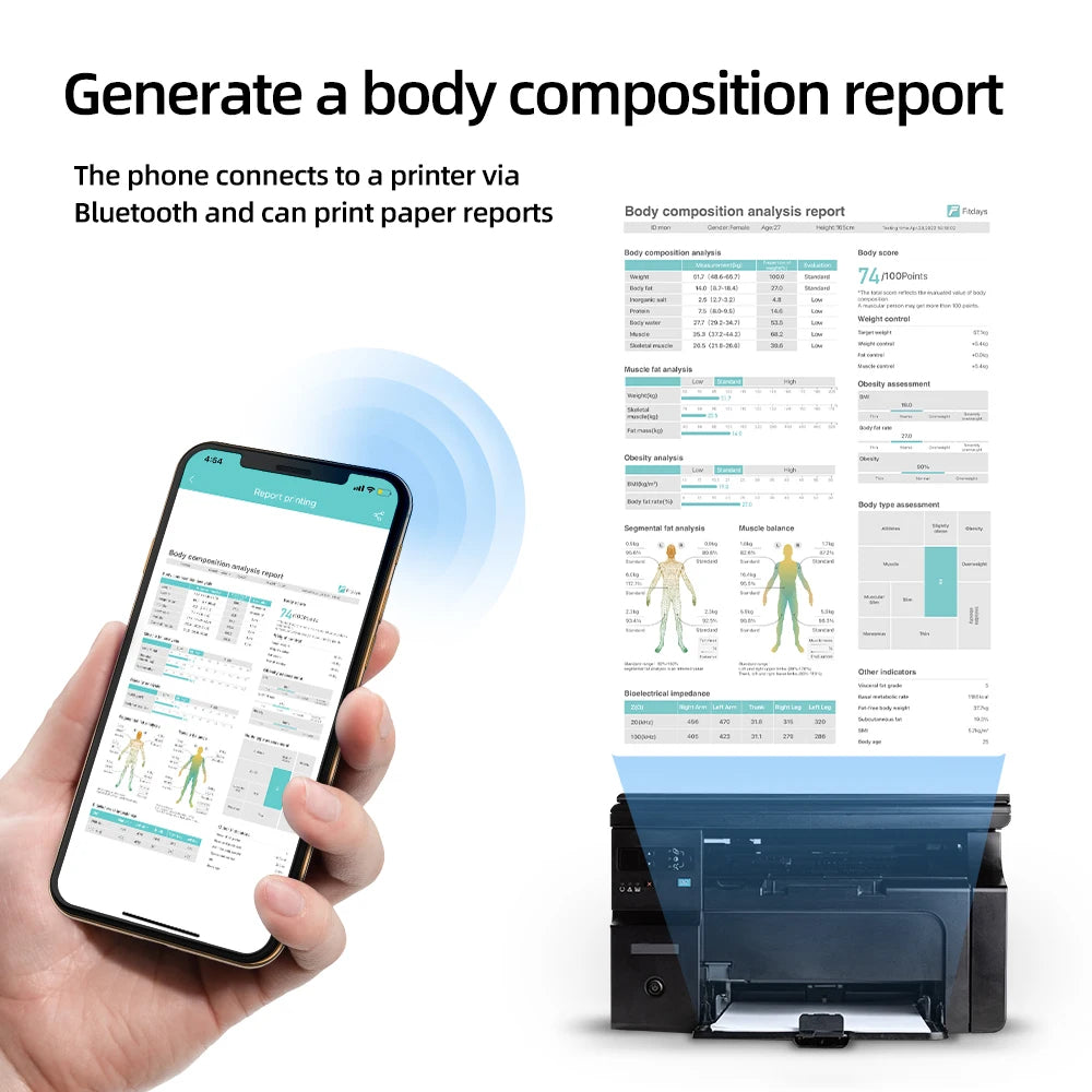 Smart Body Composition Scale | 8-Electrode Digital Body Fat Scale with BMI, Muscle Mass, App Tracking & Handle