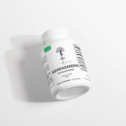 Ashwagandha Capsules with Black Pepper for Stress & Mood by Vita Asana