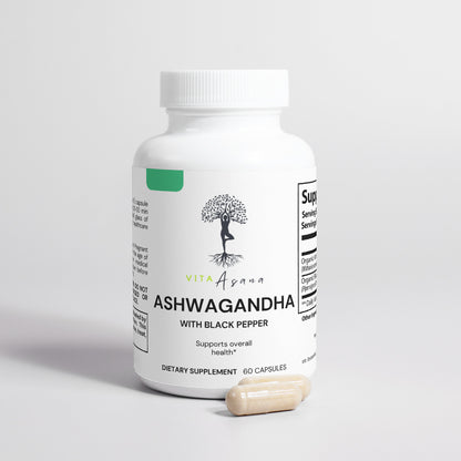 Ashwagandha Capsules with Black Pepper for Stress & Mood by Vita Asana