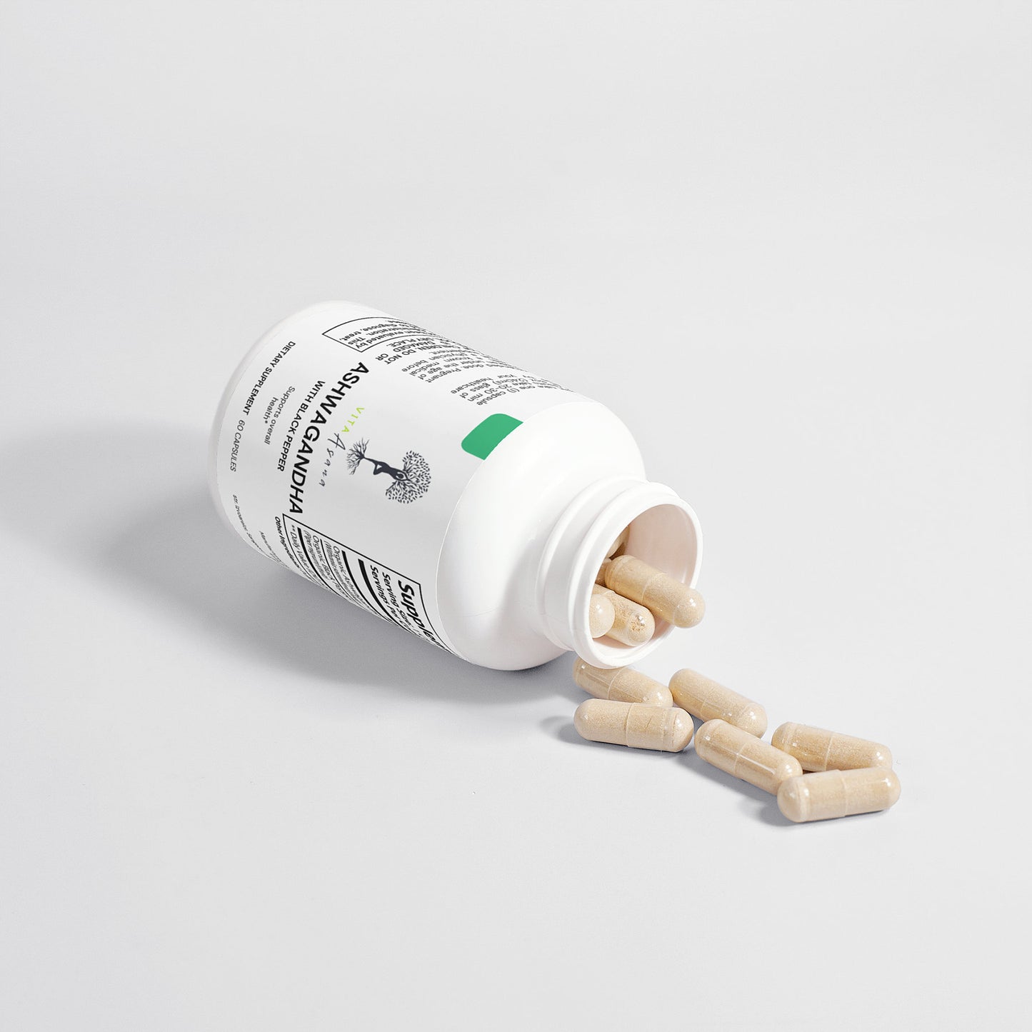 Ashwagandha Capsules with Black Pepper for Stress & Mood by Vita Asana