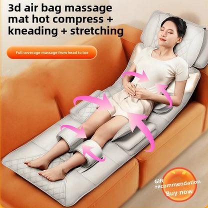 Full Body Massage Mat with Heat | Shiatsu Massage Mattress with Air Compression, Kneading Nodes & Hip Vibration