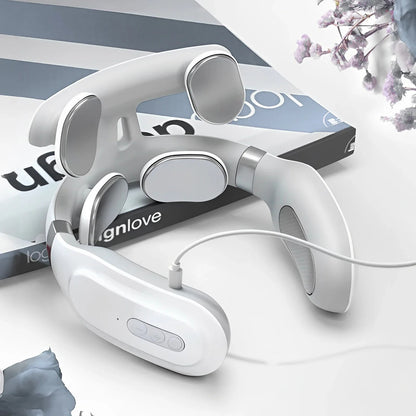 Cordless Neck Massager with Heat | 16 Intensity EMS, Deep Muscle Relief, Hands-Free Design