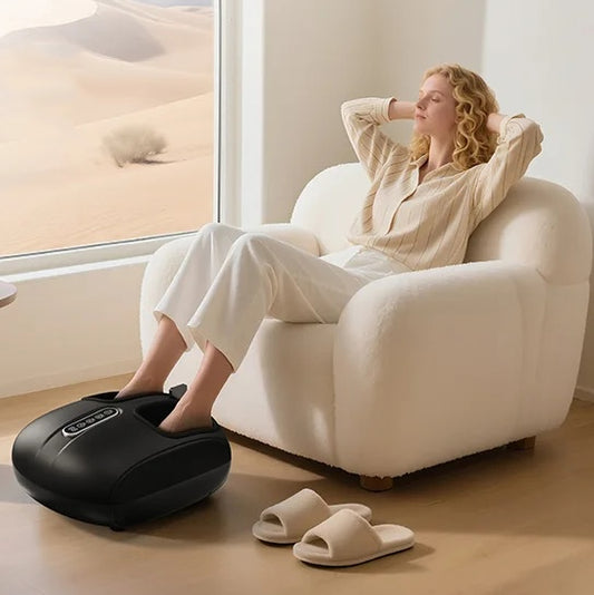 Automatic Foot Massager with Heat & Air Compression | Deep Kneading Shiatsu Foot Massage Machine with Remote Control