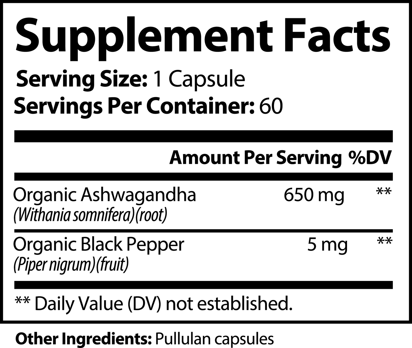 Ashwagandha Capsules with Black Pepper for Stress & Mood by Vita Asana