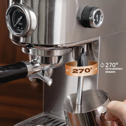 20 Bar Espresso Coffee Machine | Semi-Automatic Compact Coffee Maker | Adjustable Temperature, Cold & Hot Brew, 51mm Portafilter