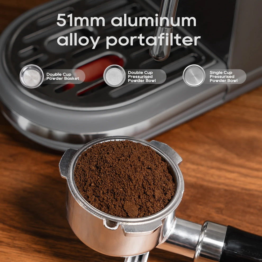 20 Bar Espresso Coffee Machine | Semi-Automatic Compact Coffee Maker | Adjustable Temperature, Cold & Hot Brew, 51mm Portafilter