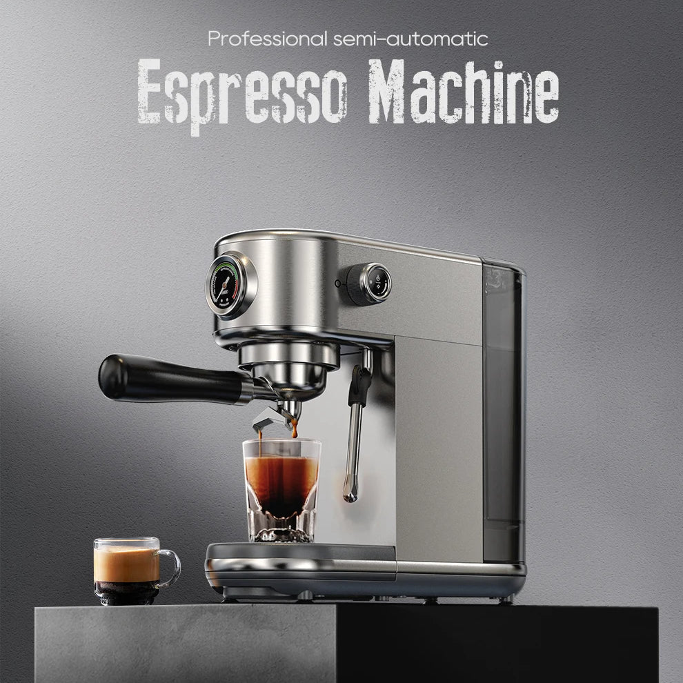20 Bar Espresso Coffee Machine | Semi-Automatic Compact Coffee Maker | Adjustable Temperature, Cold & Hot Brew, 51mm Portafilter