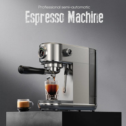 20 Bar Espresso Coffee Machine | Semi-Automatic Compact Coffee Maker | Adjustable Temperature, Cold & Hot Brew, 51mm Portafilter