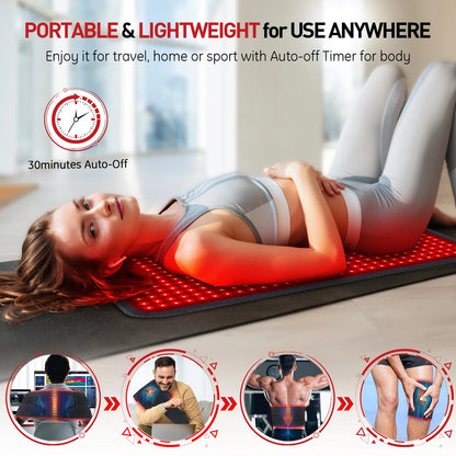 Red Light Therapy Belt for Pain Relief | Infrared LED Wrap for Back, Waist & Body, Wearable Light Therapy for Recovery & Slimming