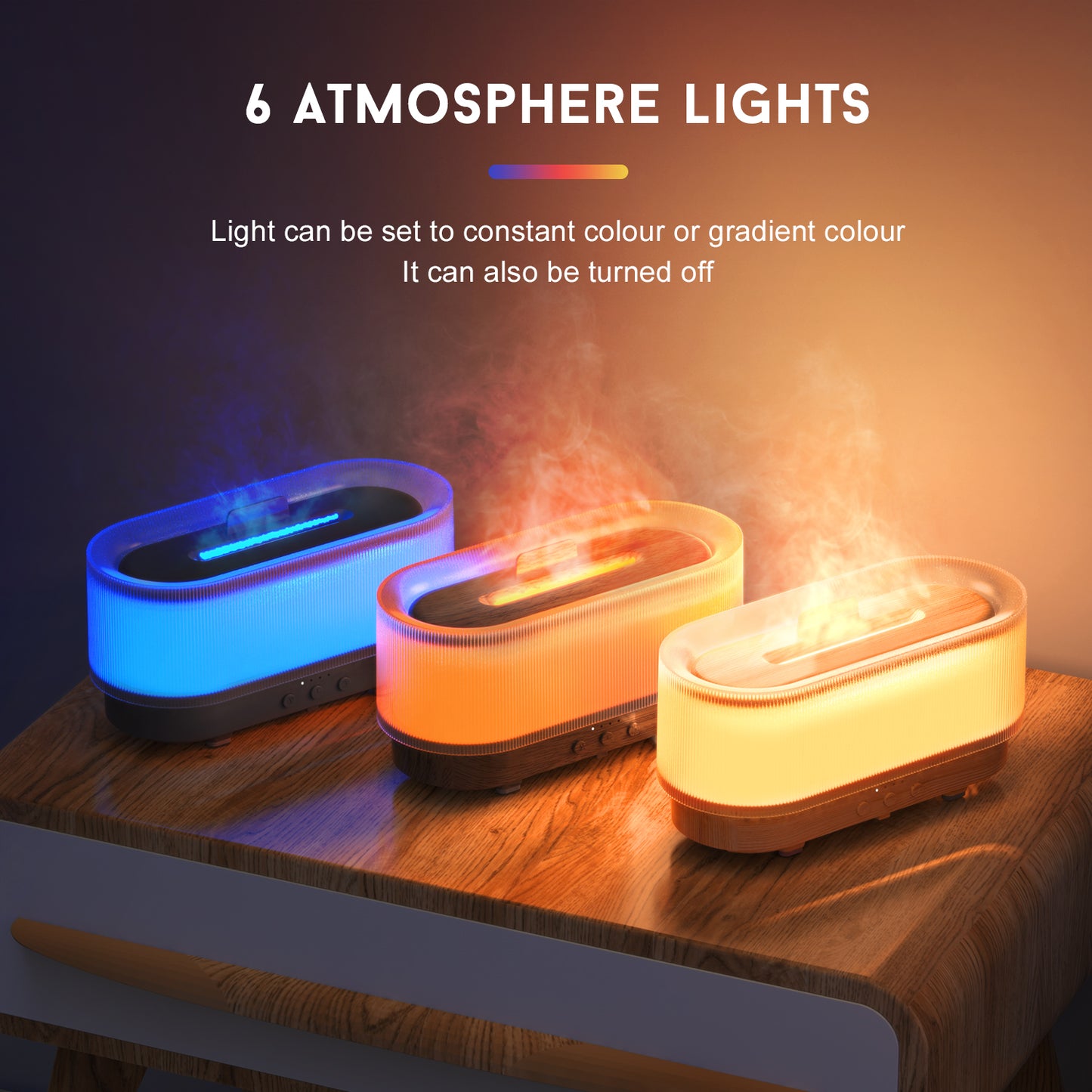 Flame Effect Essential Oil Diffuser | 300ML Aroma Humidifier with LED Firelight & Auto Shut-Off | Quiet, Portable by vitaAsana