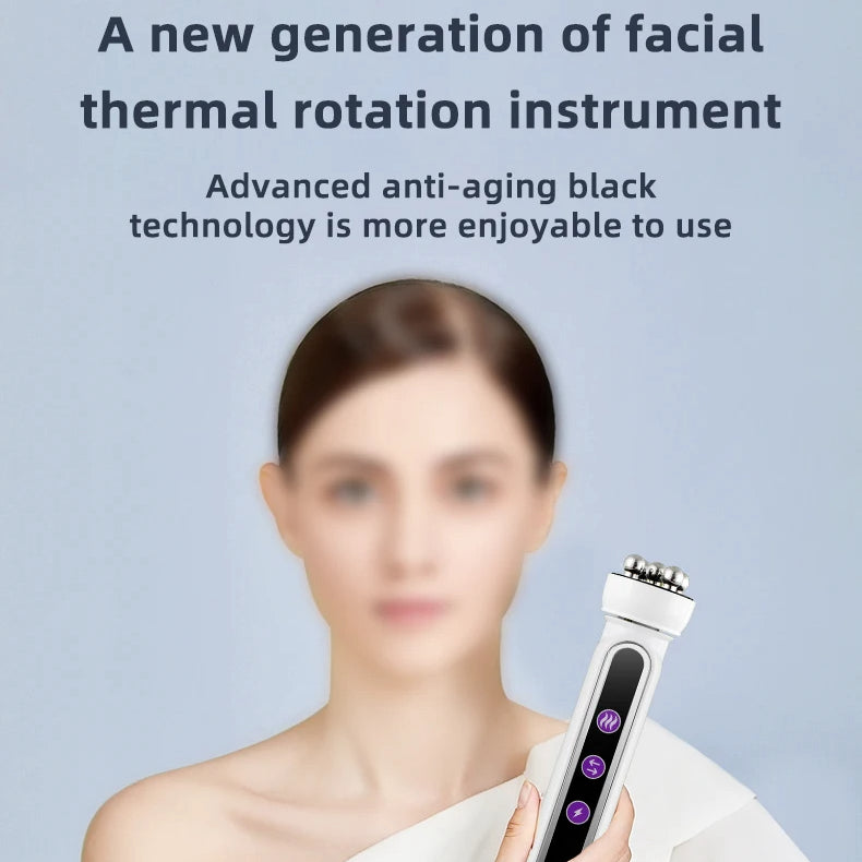 3-in-1 RF EMS Facial Roller | 360° Massager with LED & Heat | Anti-Wrinkle Skin Tightening Device for Face & Body