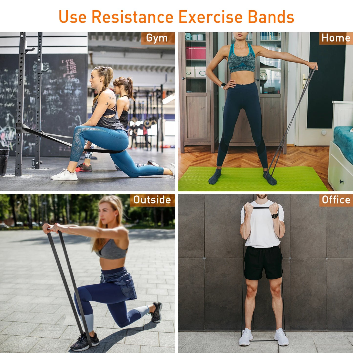 Heavy Duty Resistance Bands | Pull Up Assist Band Set | Long Exercise Bands for Home Gym | Strength Training | 8-125lbs Tension | Latex Workout Loops