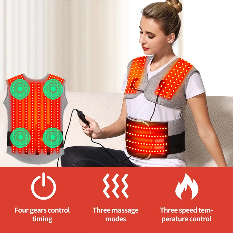 Heated Back and Shoulder Wrap | Electric Heating Pad for Back and Waist | Wearable Heat Therapy Wrap
