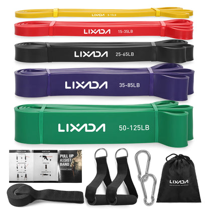 Heavy Duty Resistance Bands | Pull Up Assist Band Set | Long Exercise Bands for Home Gym | Strength Training | 8-125lbs Tension | Latex Workout Loops