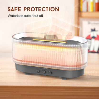 Flame Effect Essential Oil Diffuser | 300ML Aroma Humidifier with LED Firelight & Auto Shut-Off | Quiet, Portable by vitaAsana
