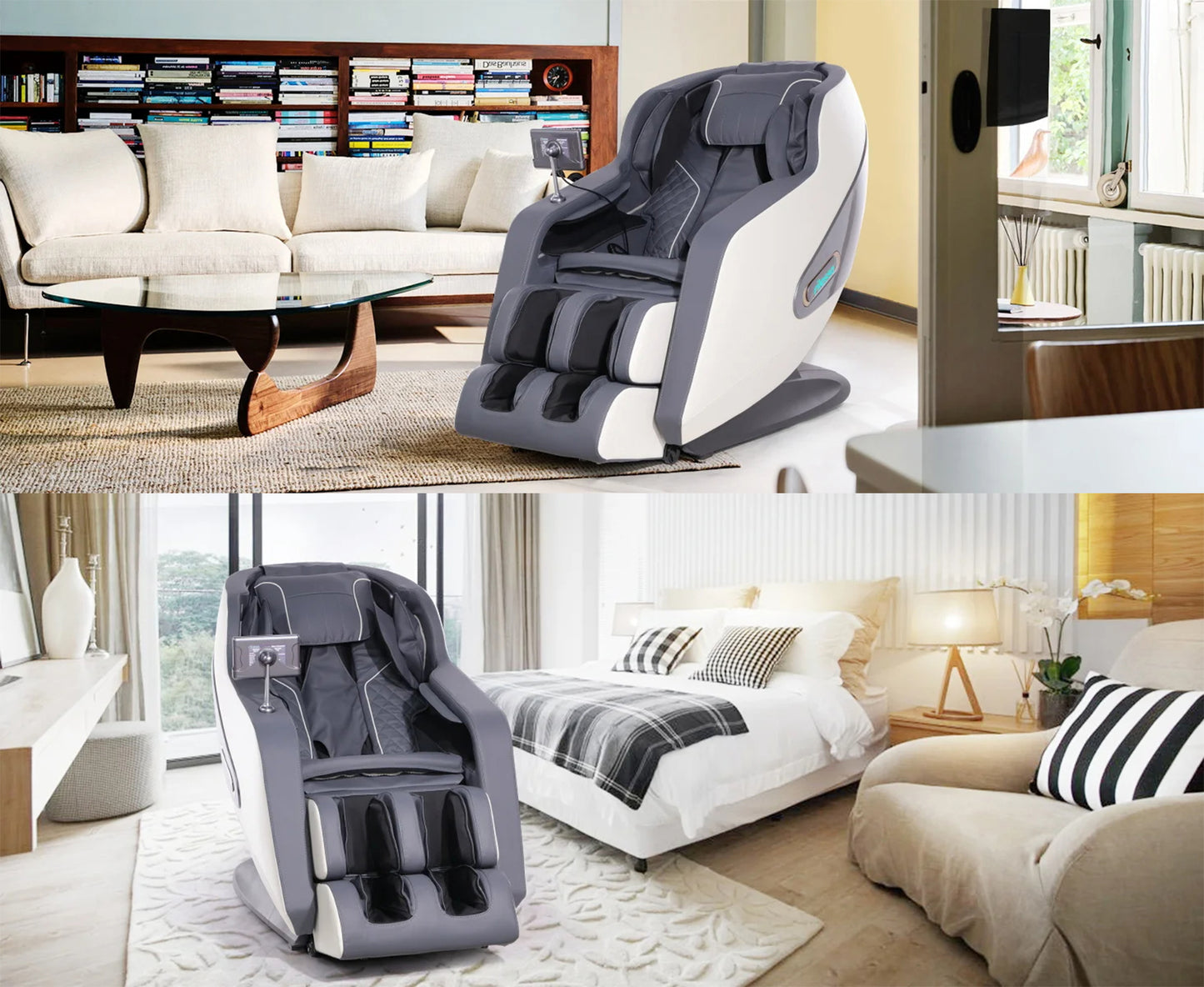 4D AI Voice-Control Massage Chair | 57" SL Track, 12 Programs, Touchscreen, Graphene Heating & Body Scan Customization