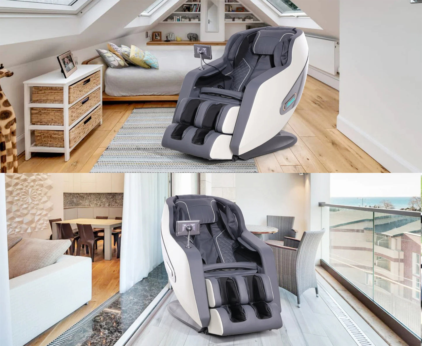 4D AI Voice-Control Massage Chair | 57" SL Track, 12 Programs, Touchscreen, Graphene Heating & Body Scan Customization