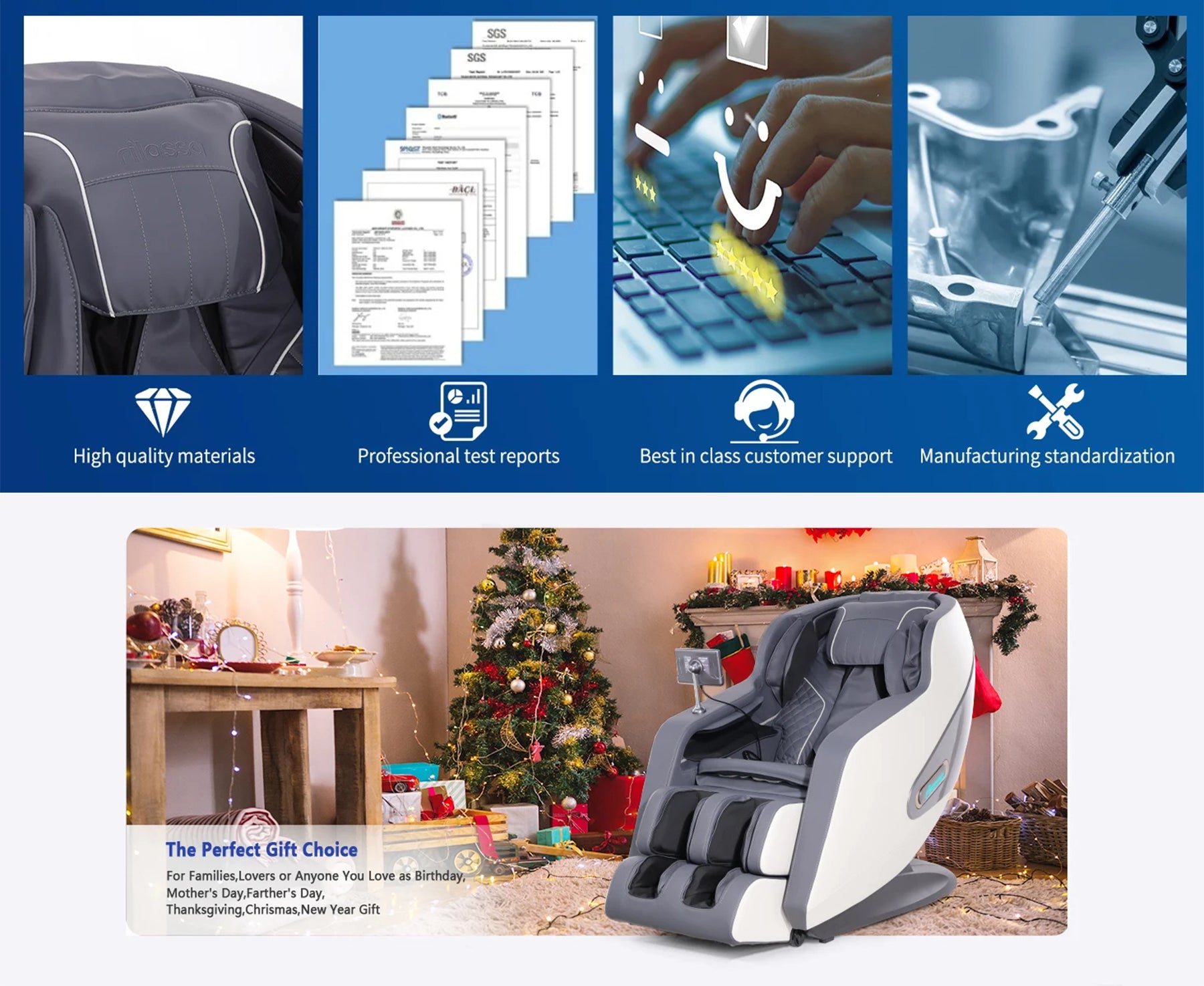 4D AI Voice-Control Massage Chair | 57" SL Track, 12 Programs, Touchscreen, Graphene Heating & Body Scan Customization
