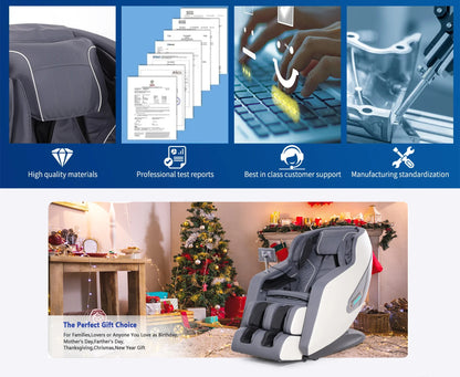 4D AI Voice-Control Massage Chair | 57" SL Track, 12 Programs, Touchscreen, Graphene Heating & Body Scan Customization