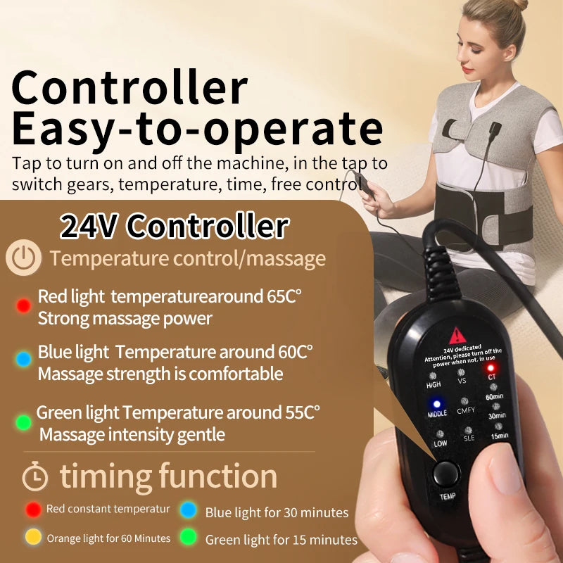 Heated Back and Shoulder Wrap | Electric Heating Pad for Back and Waist | Wearable Heat Therapy Wrap