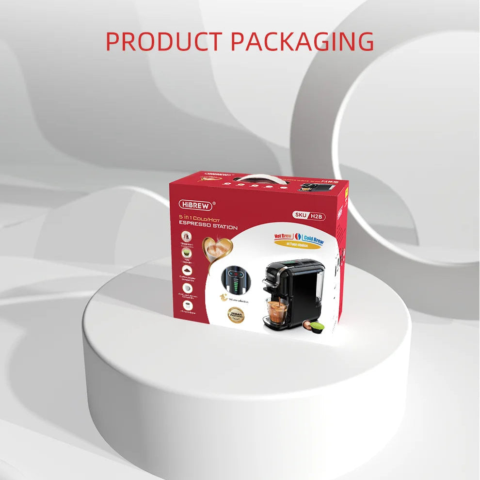 5-in-1 Capsule Coffee Machine | Compatible with Nespresso Original, K-Cup, Dolce Gusto and ESE Pods, Ground Coffee, 20-Bar Hot/Cold