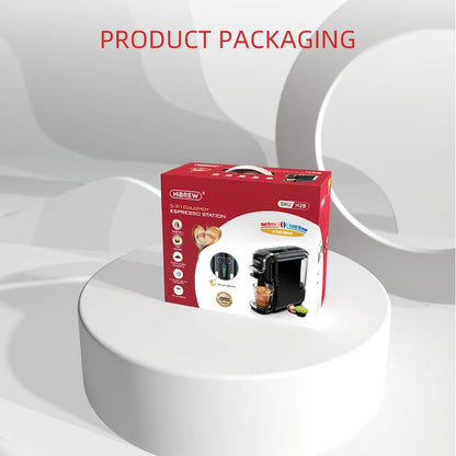 5-in-1 Capsule Coffee Machine | Compatible with Nespresso Original, K-Cup, Dolce Gusto and ESE Pods, Ground Coffee, 20-Bar Hot/Cold