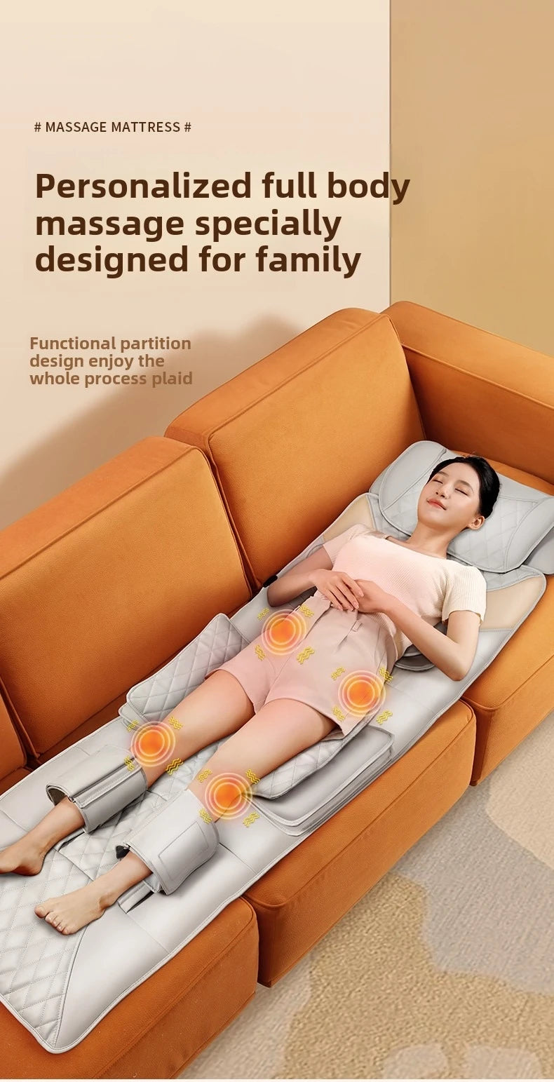 Full Body Massage Mat with Heat | Shiatsu Massage Mattress with Air Compression, Kneading Nodes & Hip Vibration