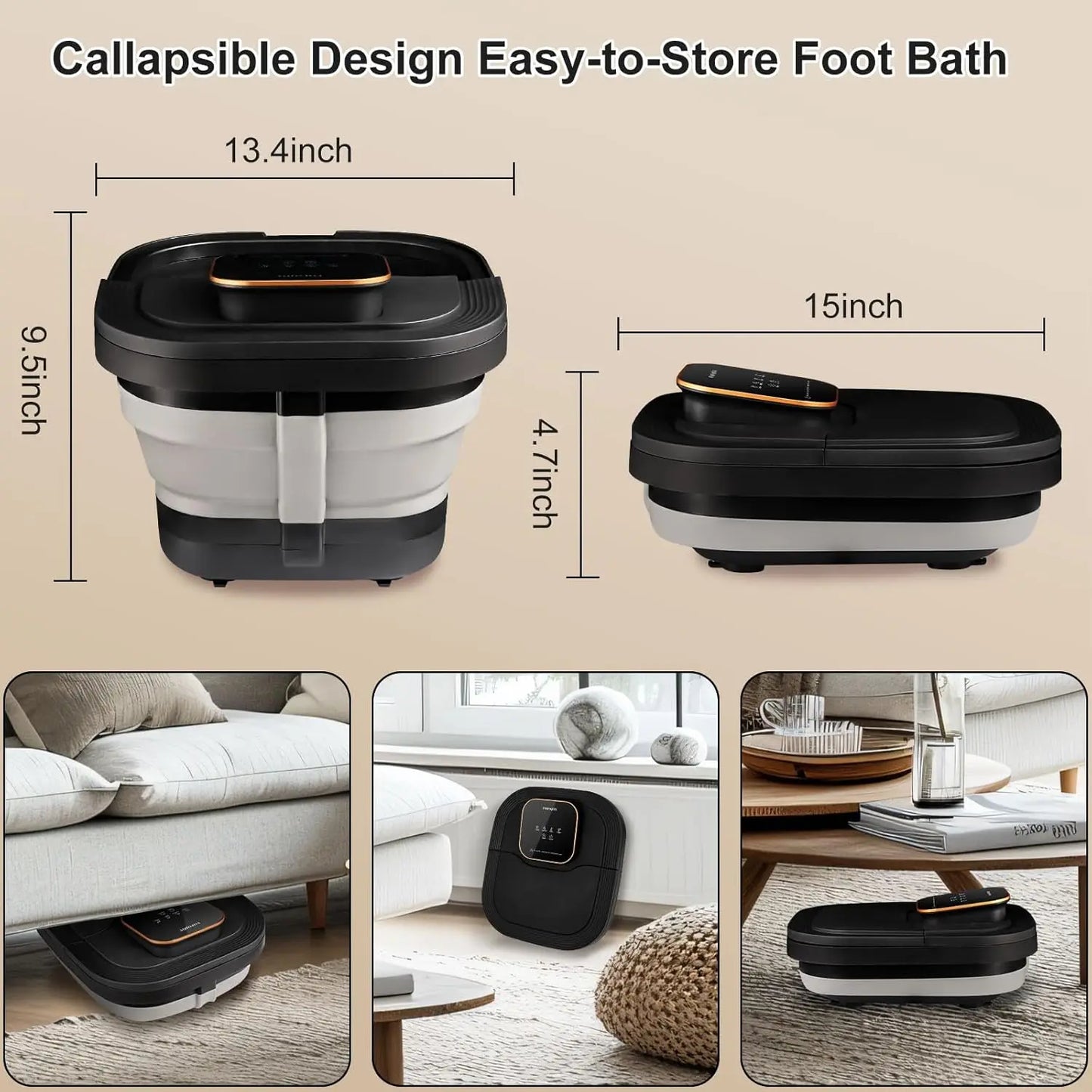 Foot Spa Bath Massager | Heated Foot Bath with Bubbles and Temperature Control | Foot Soaker Spa
