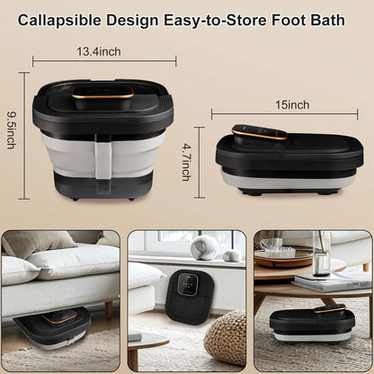Foot Spa Bath Massager | Heated Foot Bath with Bubbles and Temperature Control | Foot Soaker Spa