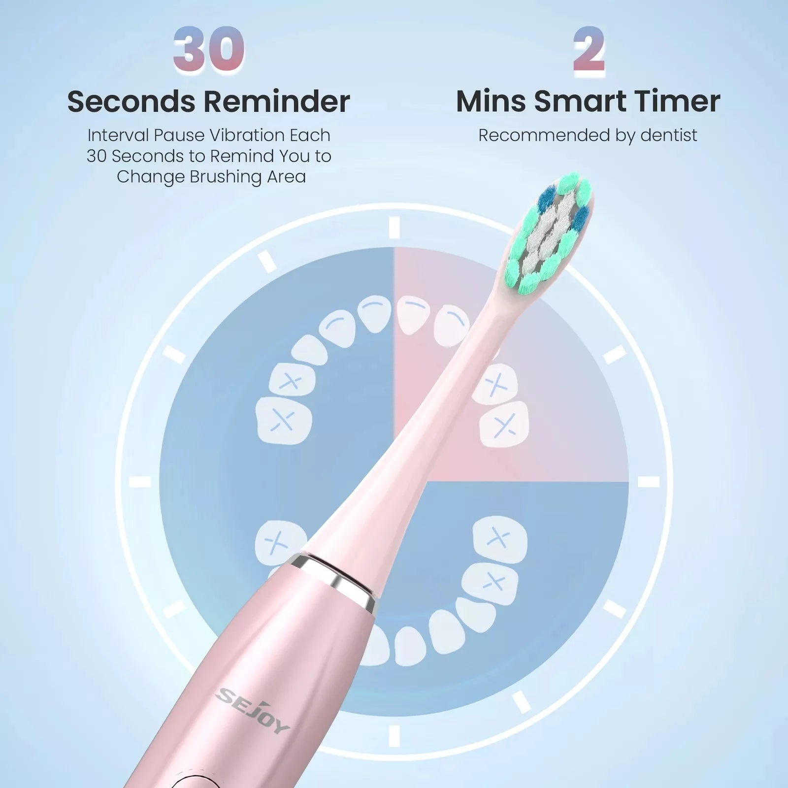 Sonic Electric Toothbrush for Adults | 37,200 VPM, 5 Modes | 12 Brush Heads, 30-Day Battery, IPX7 Waterproof, 2-Minute Timer