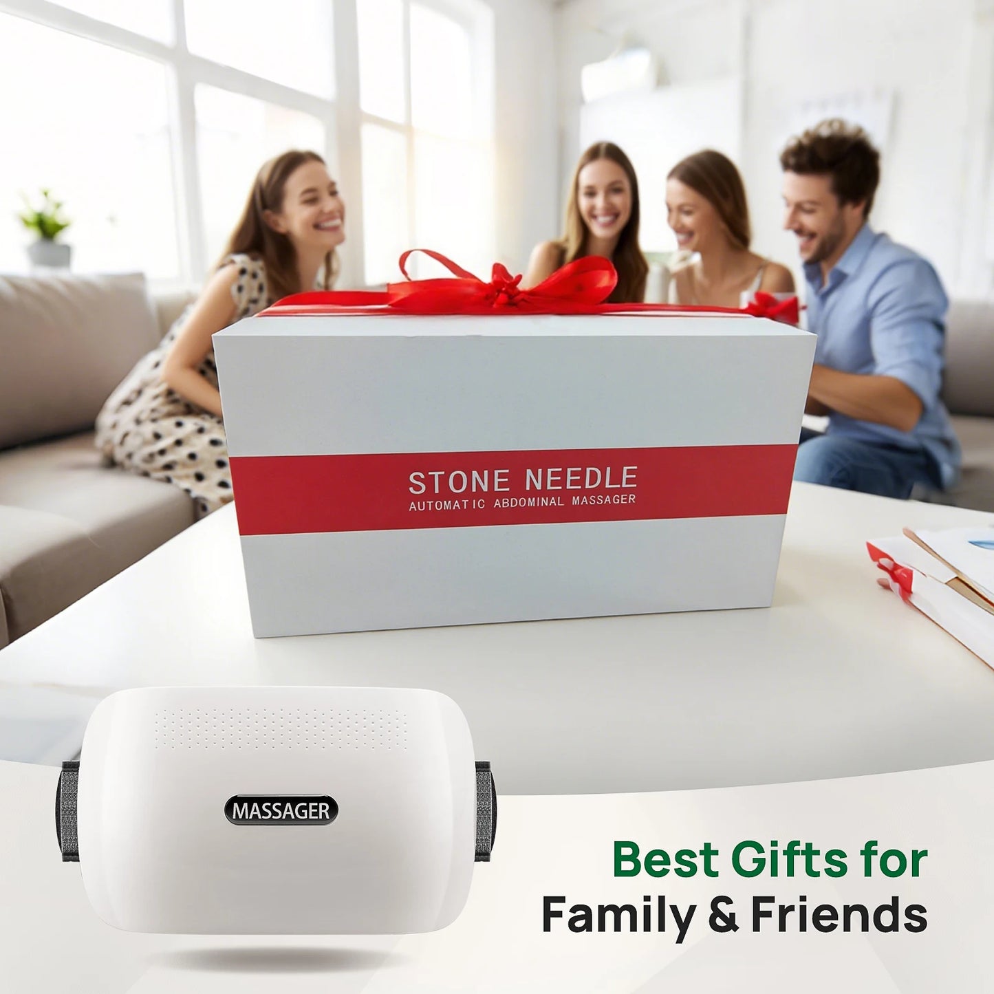 Abdominal Massager with Heat | Cordless Belly Heating Pad Massager for Stomach Pain Relief, Cramps & Muscle Relaxation