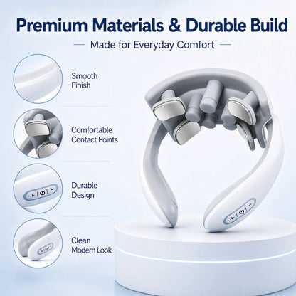 Portable Neck Massager with 5 Massage Modes, Gentle Warmth, Ergonomic Fit for Home, Office & Travel