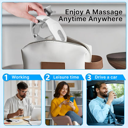 Cordless Neck Massager with Heat | 16 Intensity EMS, Deep Muscle Relief, Hands-Free Design