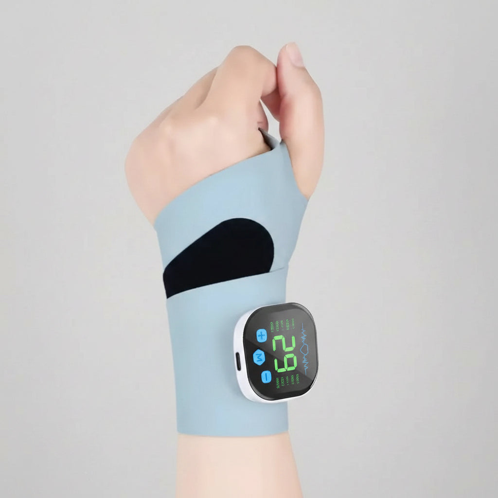 Wrist Massager | Cordless EMS Wrist Brace with Vibration, 10 Massage Modes & USB Rechargeable Design