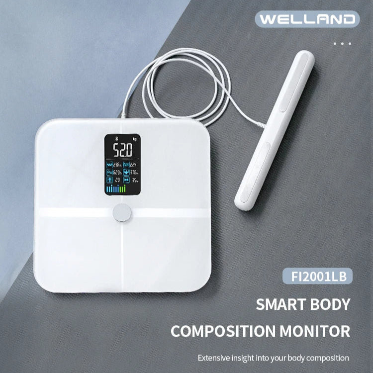 8-Electrode Smart Body Fat Scale | 20 Metrics | Segmental BIA | USB Rechargeable | App Sync & 400 lb Capacity