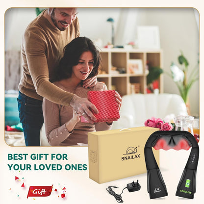 Cordless Shiatsu Neck & Shoulder Massager with Heat | 8 Nodes, Deep Tissue, Portable Pain Relief