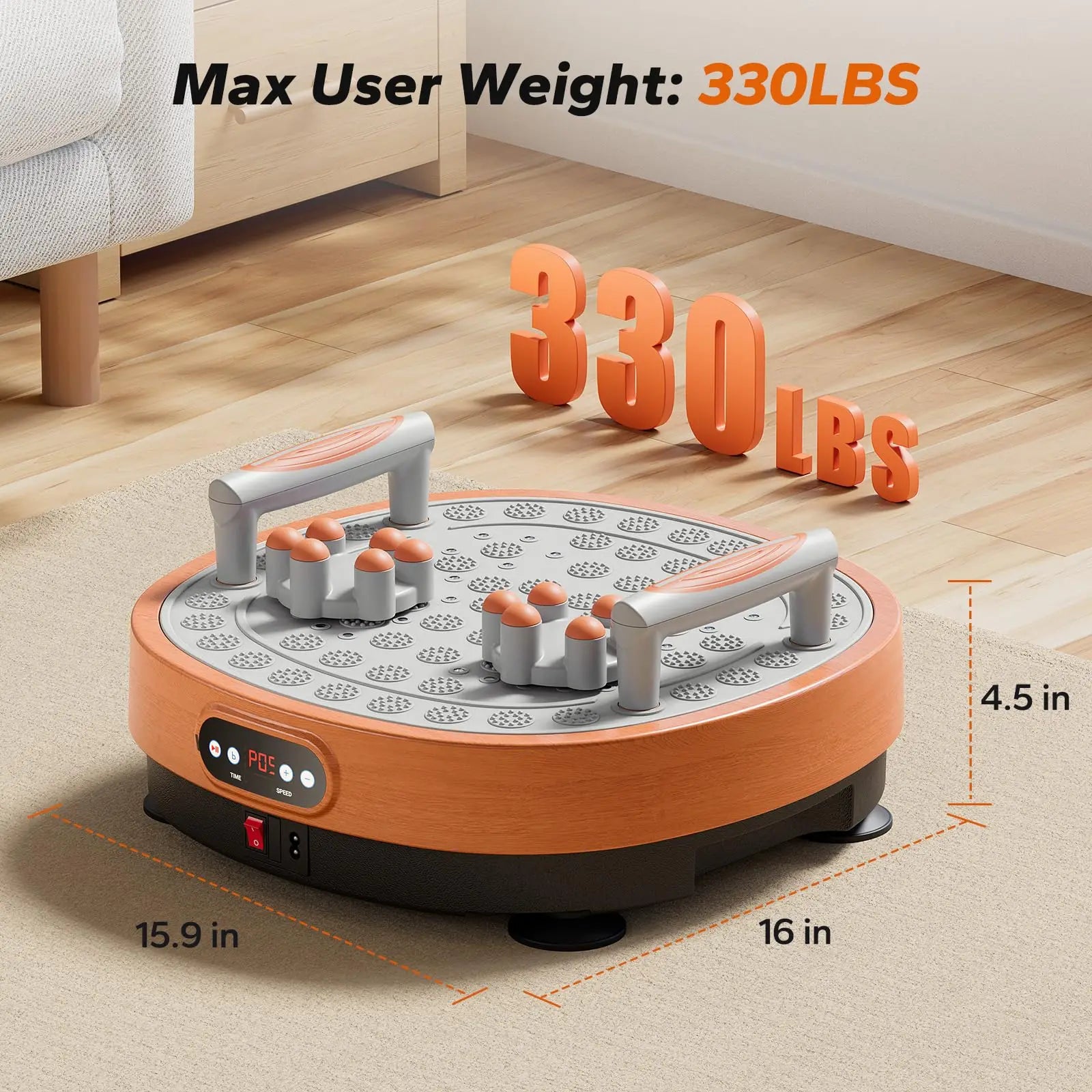 Whole-Body Vibration Plate | 99 Speeds + 9 Auto Modes | Foot Massage | 330 lb Capacity | Remote + Resistance Accessories