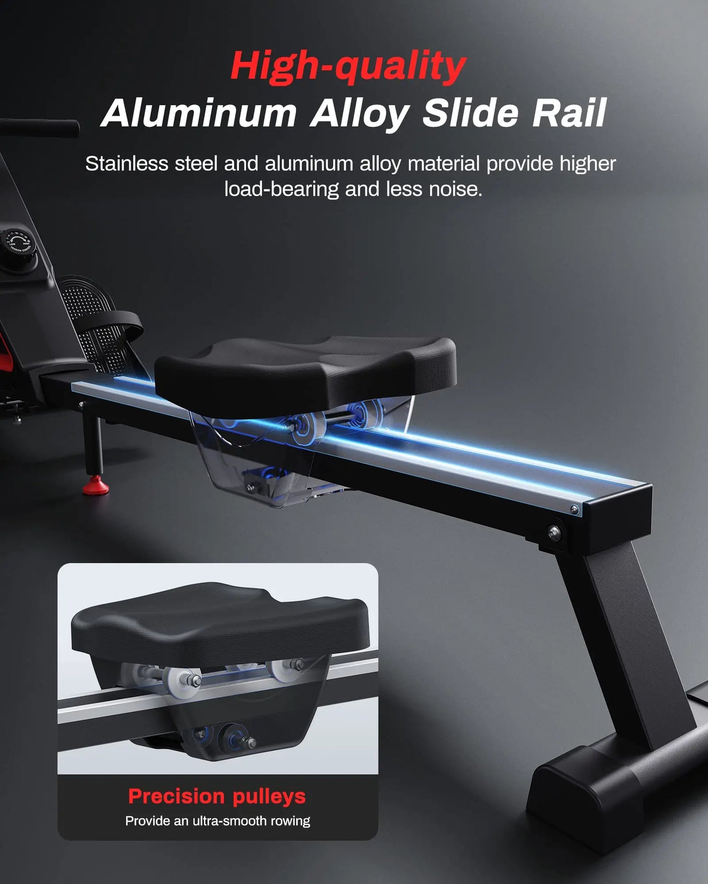 Magnetic Rowing Machine | Foldable Rower with 16 Resistance Levels, Bluetooth App, Quiet Operation | Full-Body Home Gym Cardio | 350LB Capacity