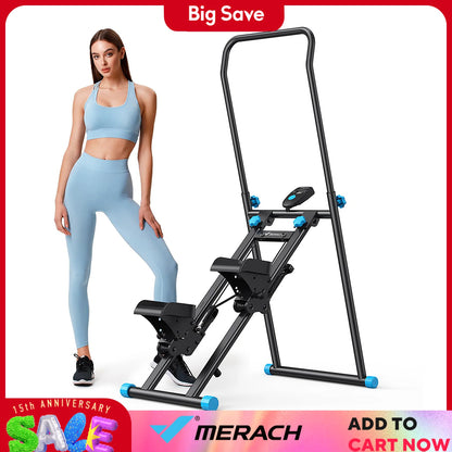 Vertical Climber Machine | Full-Body Stair Stepper Cardio Trainer | Compact Folding Home Gym Equipment | Adjustable Pedals & Handles | 300lb Capacity