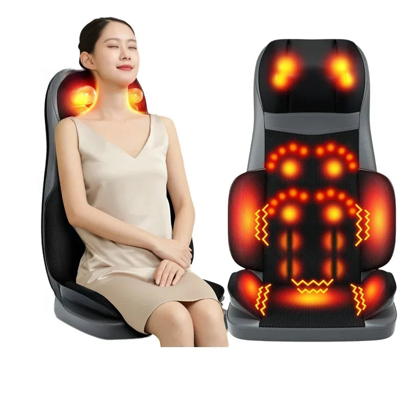 Lumbar Support Pillow for Office Chair | Memory Foam Back Cushion with Heat Massage & Vibration