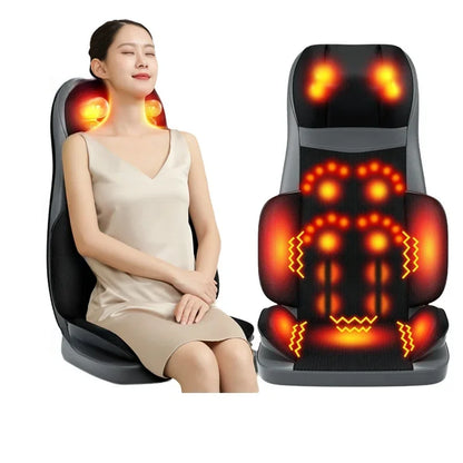 Lumbar Support Pillow for Office Chair | Memory Foam Back Cushion with Heat Massage & Vibration