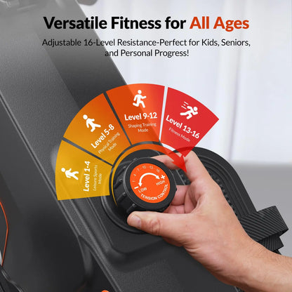 Magnetic Rowing Machine | Foldable Rower with 16 Resistance Levels, Bluetooth App, Quiet Operation | Full-Body Home Gym Cardio | 350LB Capacity