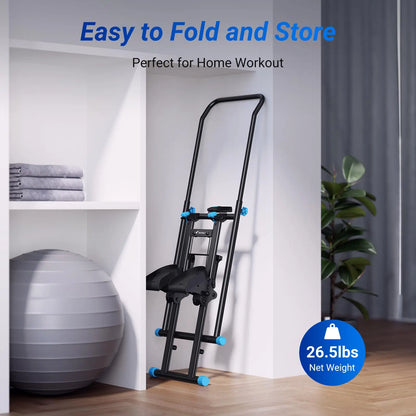 Vertical Climber Machine | Full-Body Stair Stepper Cardio Trainer | Compact Folding Home Gym Equipment | Adjustable Pedals & Handles | 300lb Capacity