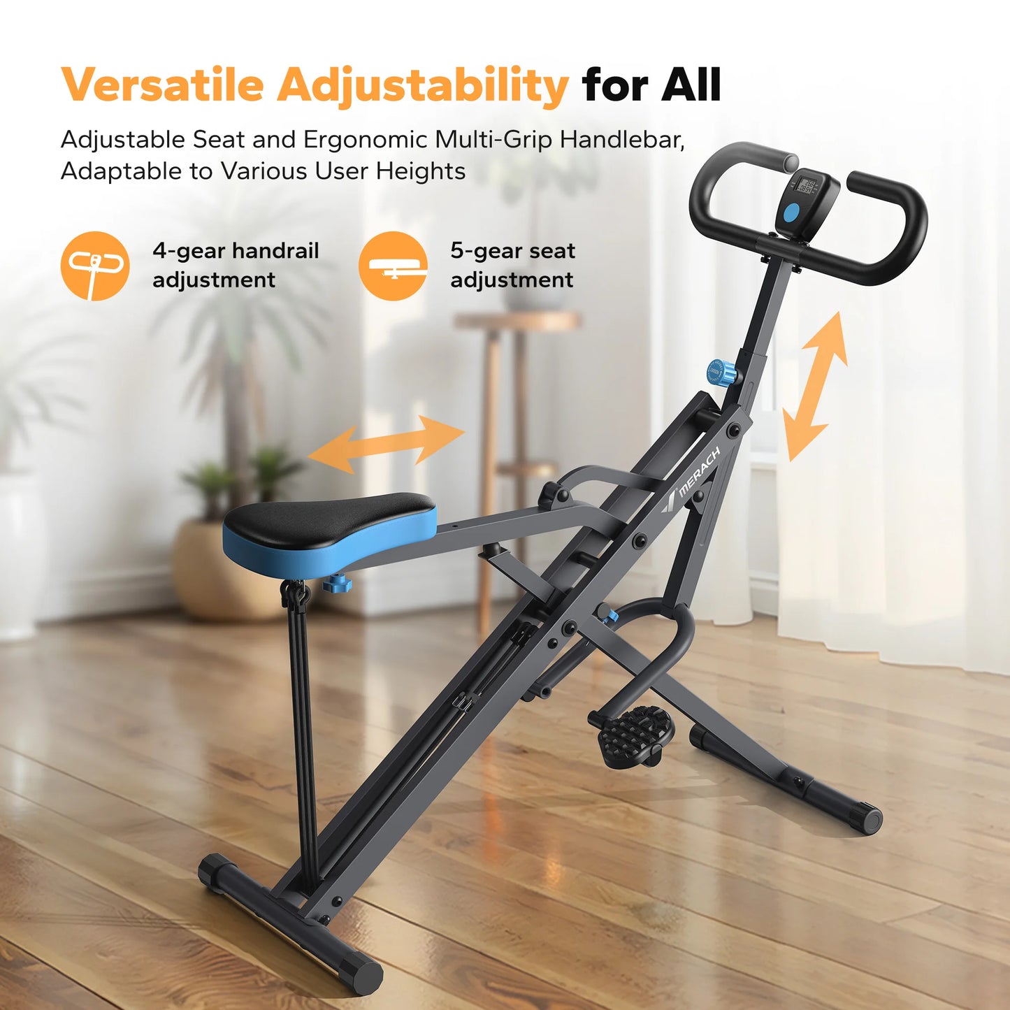 2-in-1 Squat Rowing Machine | Foldable Glute & Leg Trainer with LCD Display & Adjustable Resistance | Compact Home Gym Equipment 350lbs Capacity